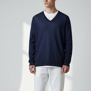 BRAX Feel Good Men's Navy‎ Merino Wool Sweater XL (EU 56) – Merino / Cotton